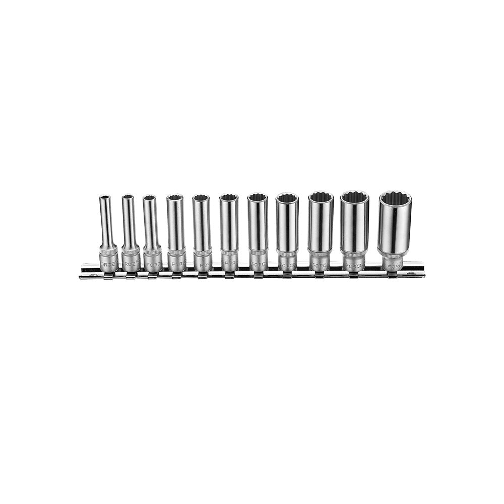11-delige 1/4" 12pt. Lange doppenset (MM)