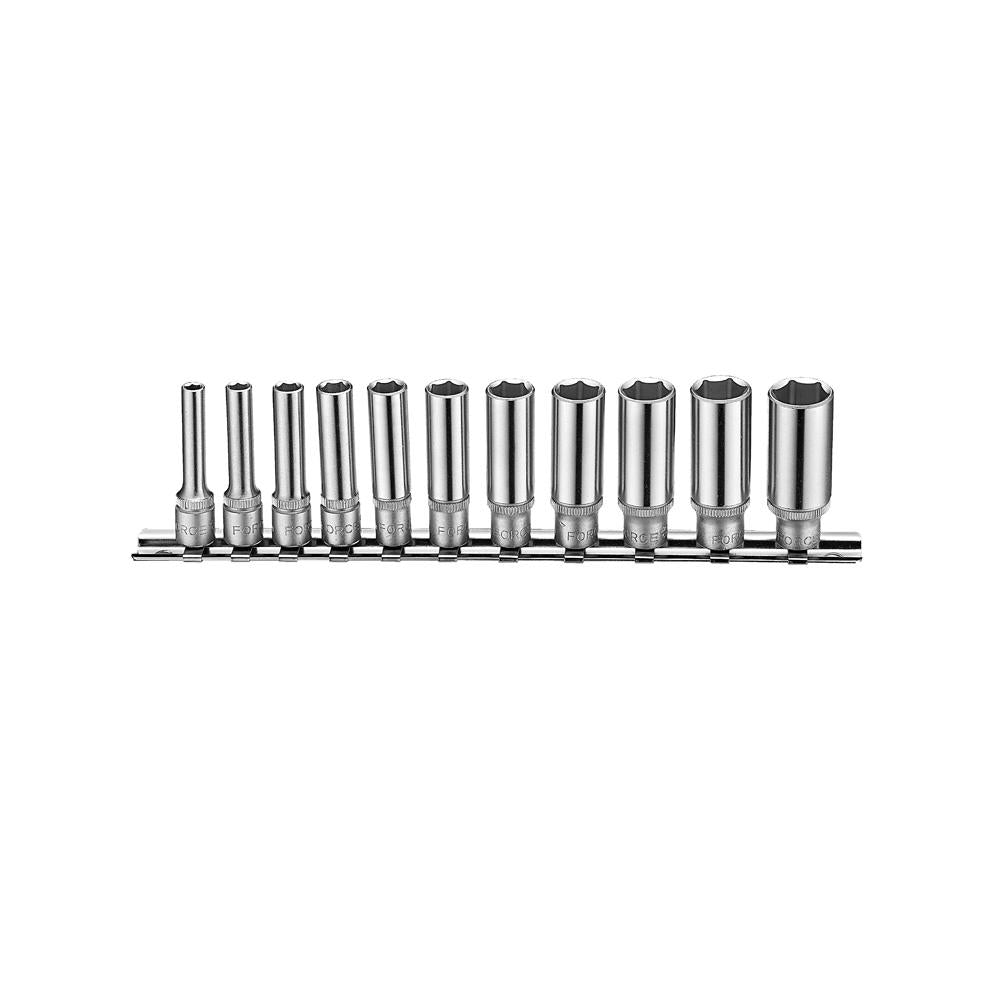 11-delige 1/4'' 6-kant dop lang