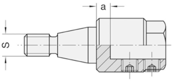 Reduceerstuk opname 10 mm, Buitendraad M8