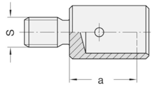 Snelspanreduceerstuk opname 10 mm l, Buitendraad M10