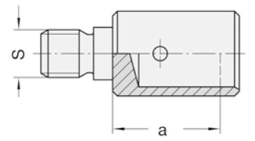 Snelspanreduceerstuk opname 10 mm l, Buitendraad M10 met passing