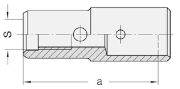 Snelspanreduceerstuk opname 10 mm l, Buitendraad M10 met passing