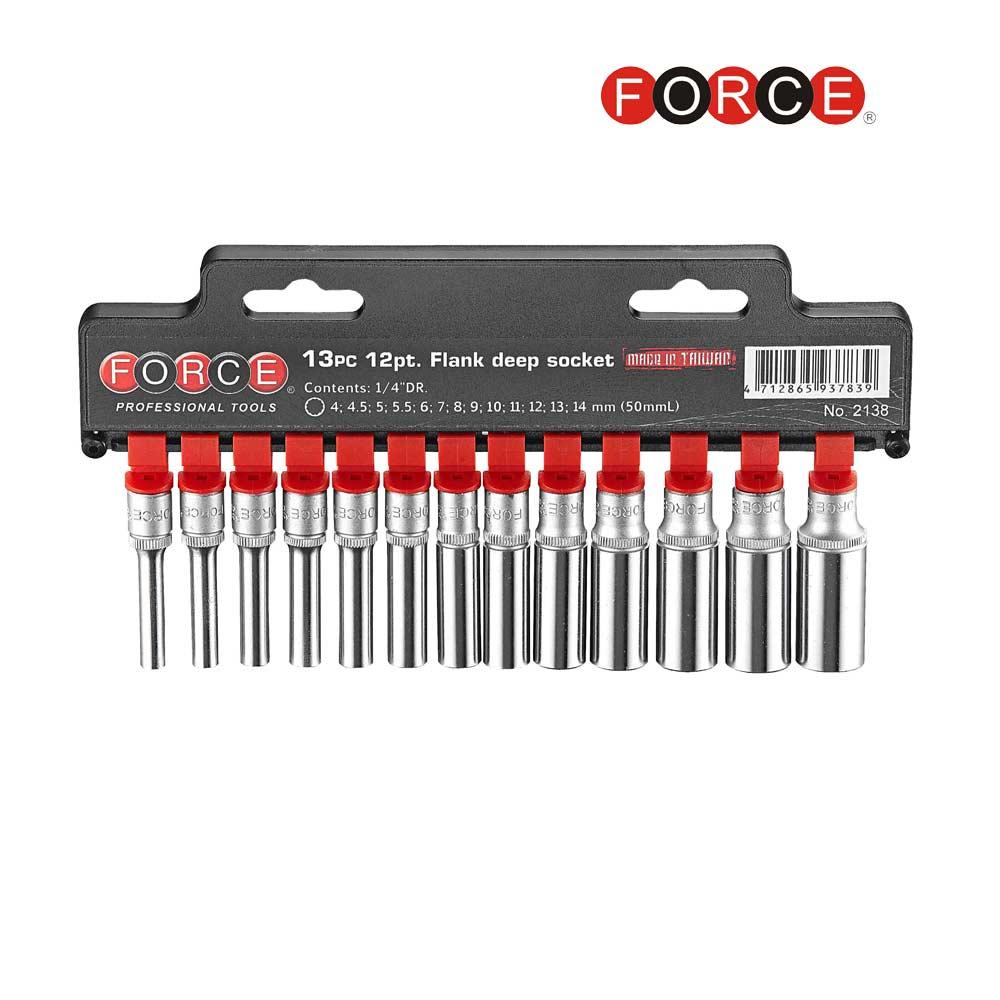 1/4" Doppenset lang 6-kant 13 delig
