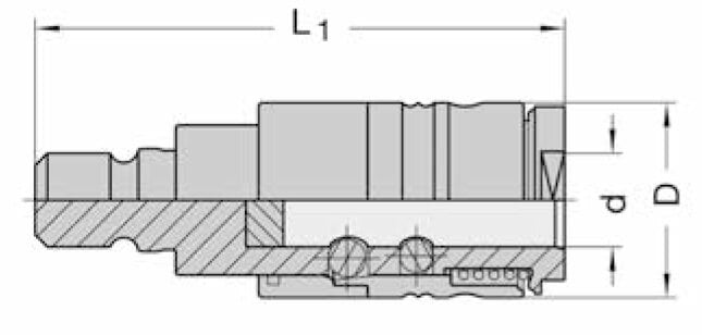 Snelspanreduceerstuk jsofix 10mm li, Buitendraad M10 met passing