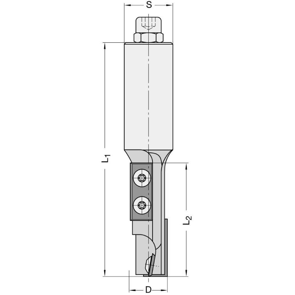 Keermesgroeffrees Ø 20 x 58 mm, TL=120 mm, S=20 mm, Z=1+1, HW