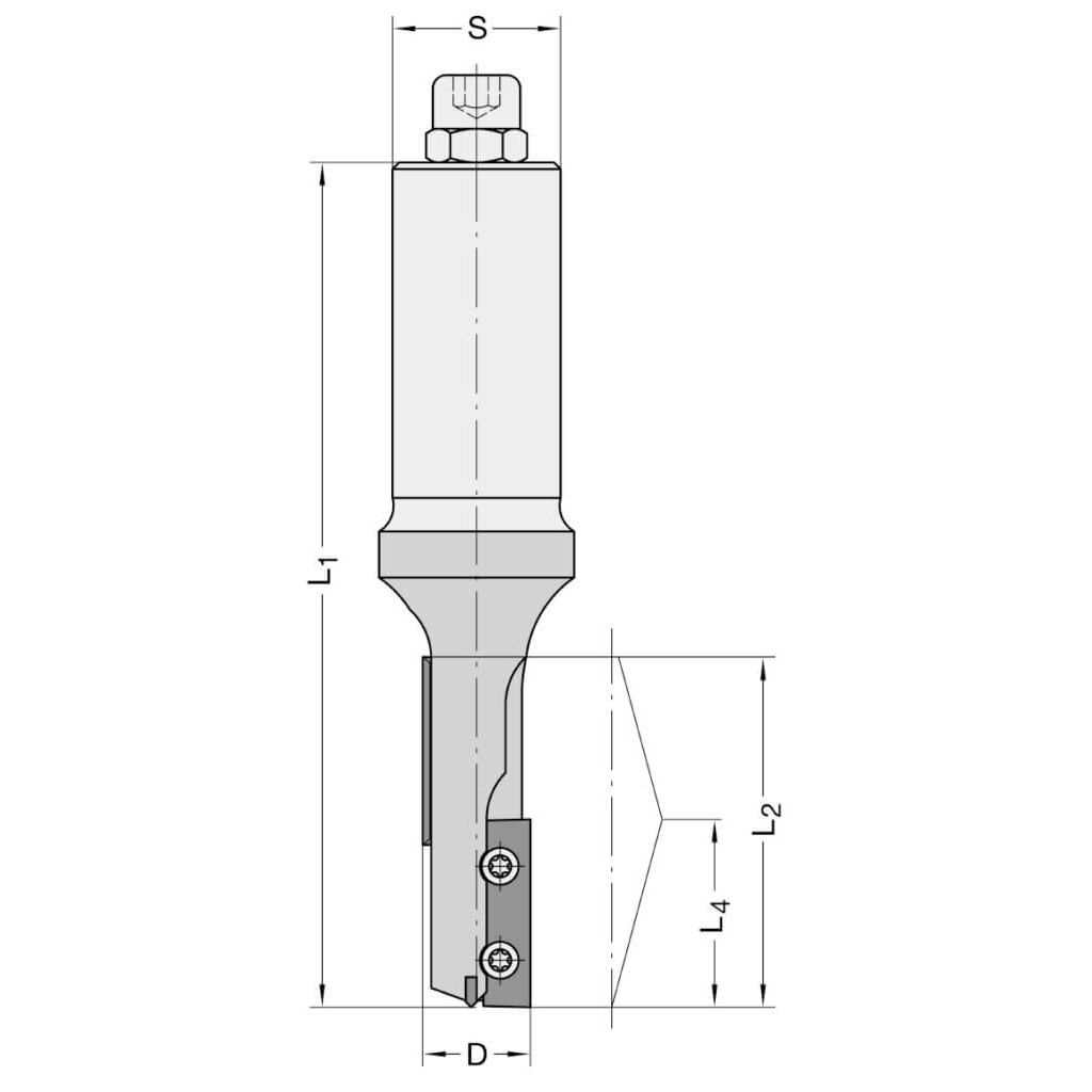 Keermesgroeffrees Ø 16 x 50 mm, TL=130 mm, S=25 mm, Z=1+1, HW