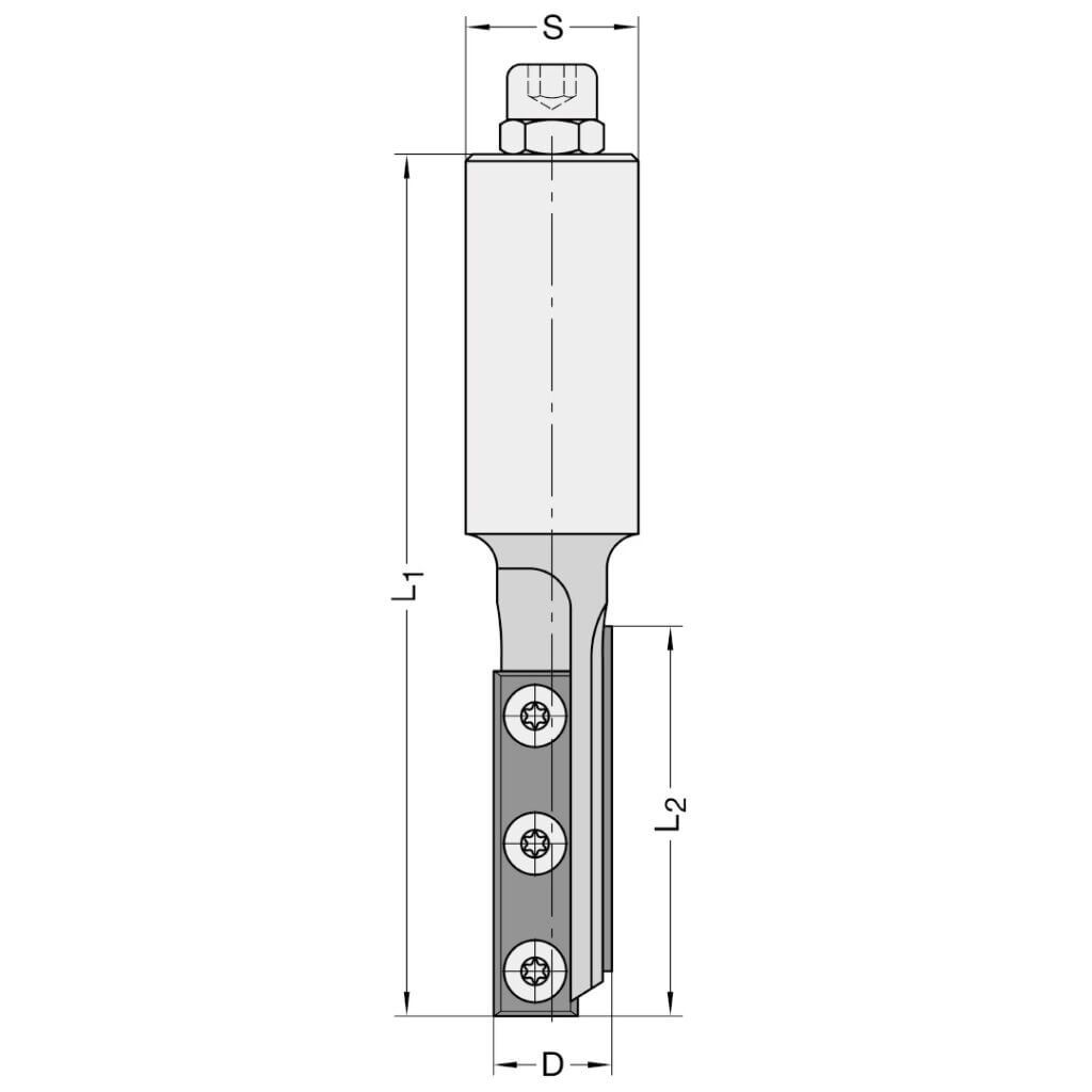 Keermesgroeffrees Ø 16 x 55 mm, TL=125 mm, S=20 mm, Z=2, HW