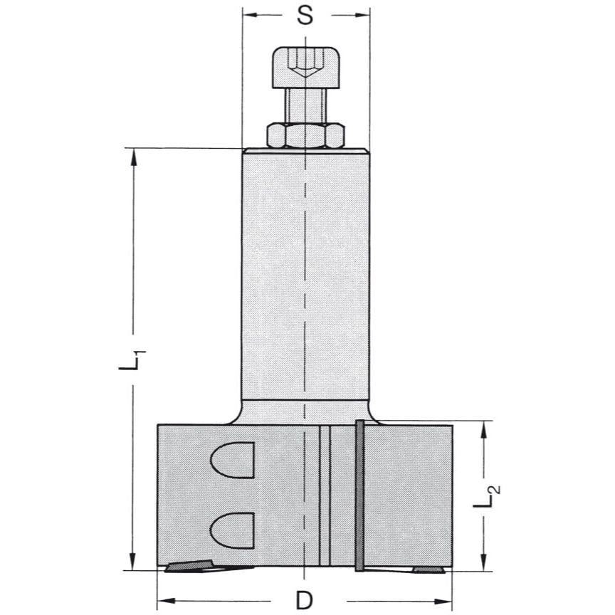 Keermeskanten-/ Sponningfrees Ø=60 x 50 mm, S=25 mm, HW, Z=2 / V=2