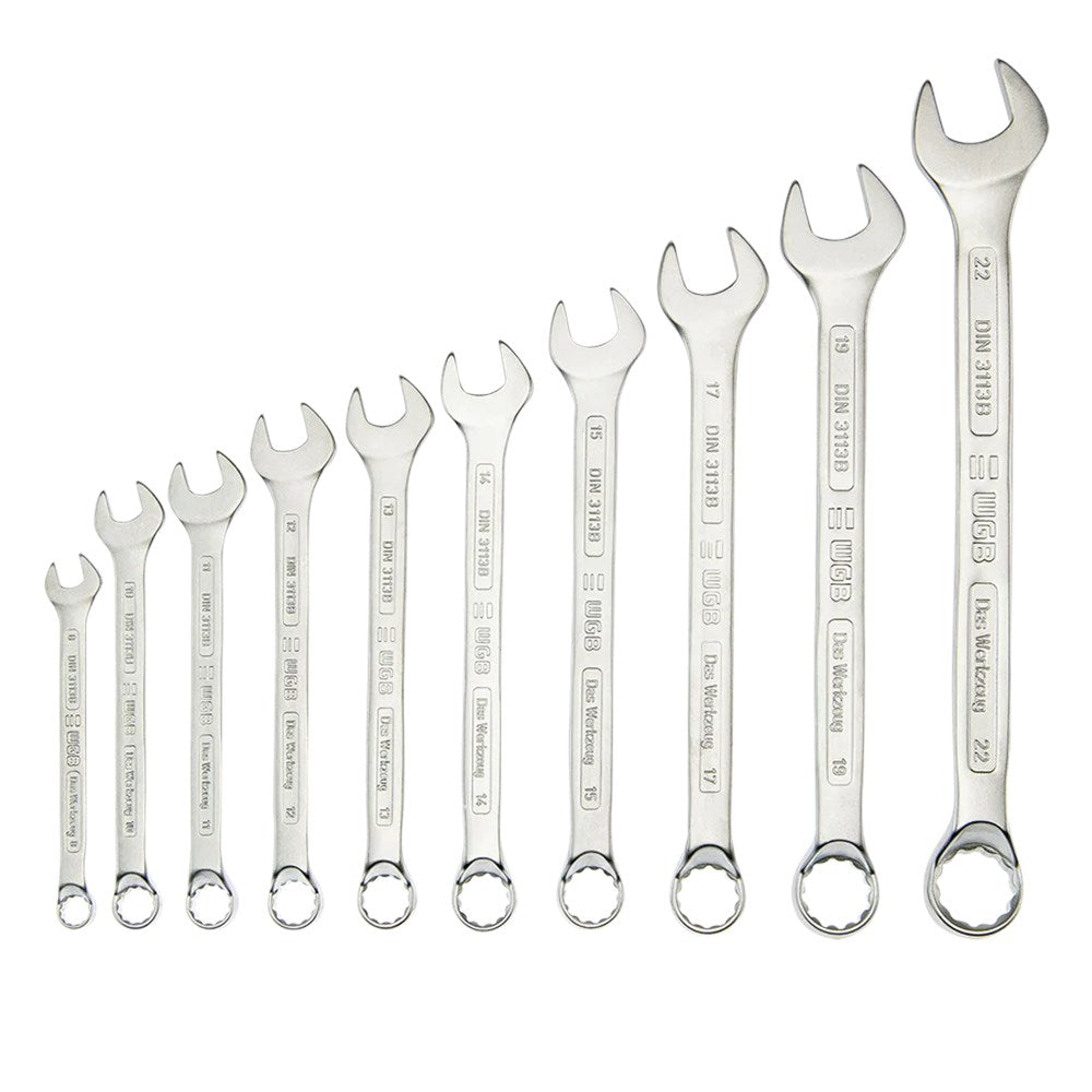 ringsteeksleutelset, 8-22mm, doorgezette ring, DIN 3113 B-0