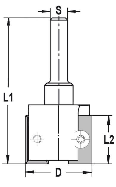 UNITEC houder met sponningkeermessen zonder lager Ø 32 x 26,0 mm, S=6 mm, HW