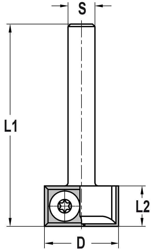 Keermessponningfrees D=30 B=7 lager 16, HW - Schacht: 6 mm