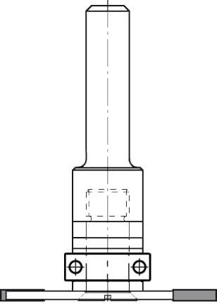 Spindel met vlakke onderkant en lager, opname (d) 8,0 mm, L2=15 mm, S=10 mm
