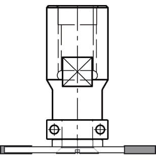 Spindel met vlakke onderkant en lager, opname (d) 8,0 mm, L2=15 mm, Binnendraad M10