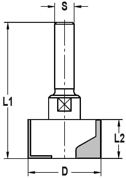Sponningfrees zonder geleidelager Ø 31 x 16 mm, TL=56 mm, S=10 mm, HW