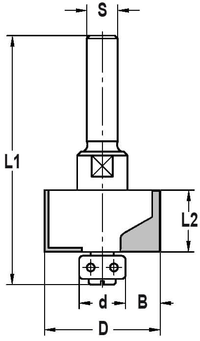 Sponningfrees D=31 B=9,5 lager 12mm, HW - Schacht: 8 mm
