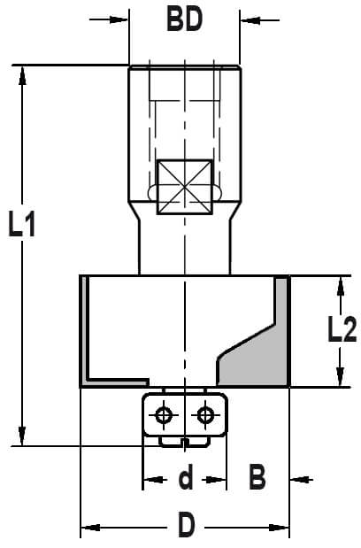 Sponningfrees D=31 B=11,0 lager 9mm, HW - Binnendraad M10