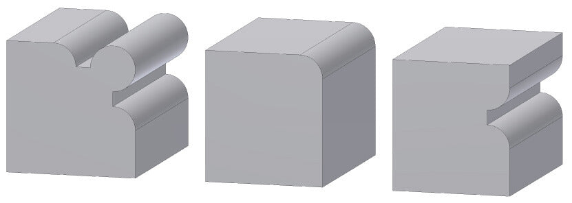 Spitskantenfrees R=4,8 mm met dubbel lager, D=25,4 mm, Binnendraad M12, HW