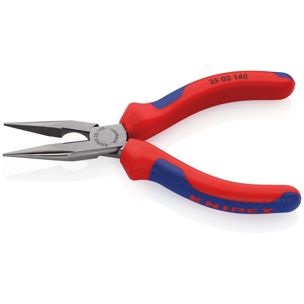 KNIPEX 25 02 140 Platspitse tang met zijsnijder (radiotang) met meer-componentengrepen zwart geatram-2