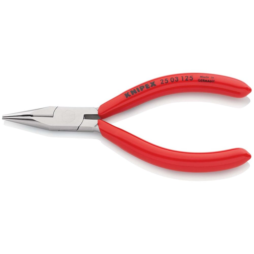 KNIPEX 25 03 125 Platspitse tang met zijsnijder (radiotang) met kunststof bekleed verchroomd 125 mm-0