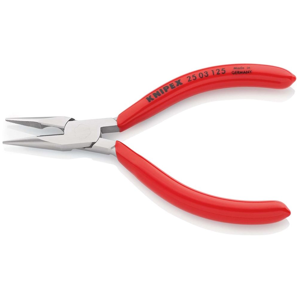 KNIPEX 25 03 125 Platspitse tang met zijsnijder (radiotang) met kunststof bekleed verchroomd 125 mm-2