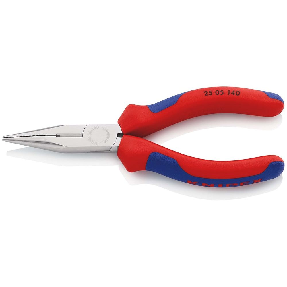 KNIPEX 25 05 140 Platspitse tang met zijsnijder (radiotang) met meer-componentengrepen verchroomd 14-0