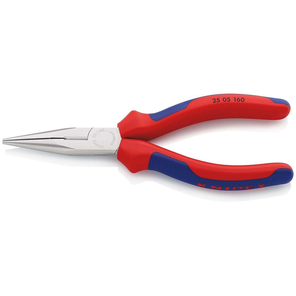 KNIPEX 25 05 160 Platspitse tang met zijsnijder (radiotang) met meer-componentengrepen verchroomd 16-0