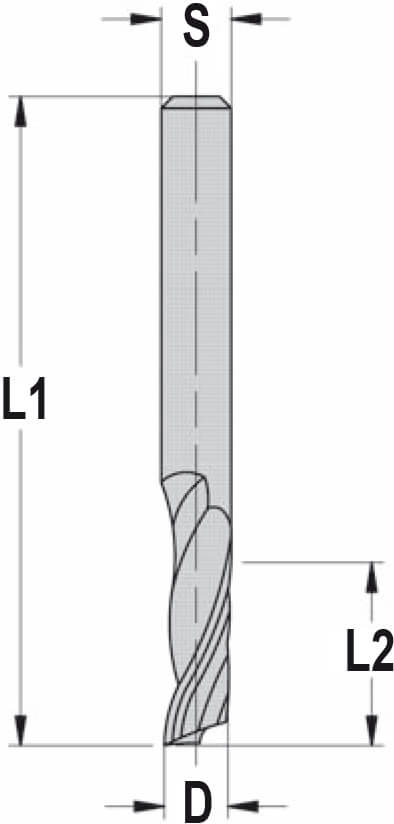 Spiraalgroeffrees Ø 4 x 20 mm, TL=60 mm, S=8 mm, VHW