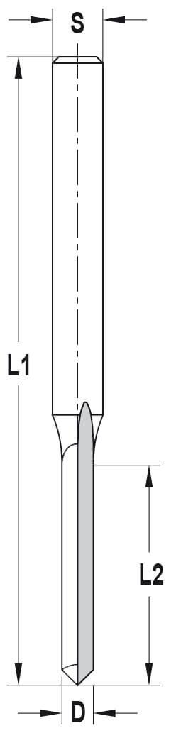 Ontwateringssleuffrees Ø 6 x 45 mm, TL=100 mm, S=8 mm, HS