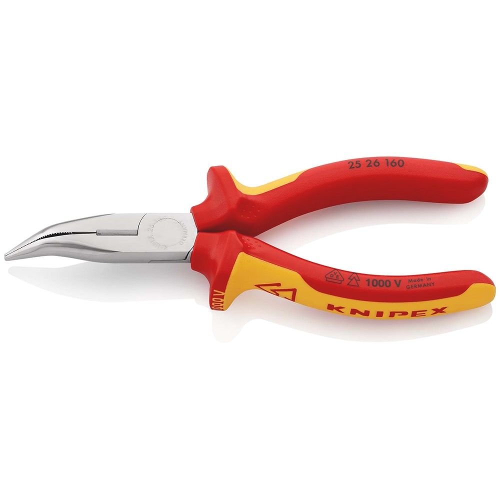 KNIPEX 25 26 160 Platspitse tang met zijsnijder (radiotang) geïsoleerd met meer-componentengrepen, V-0