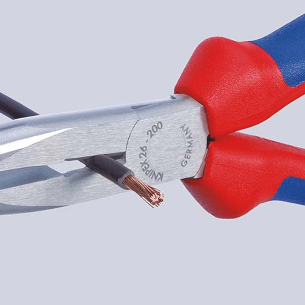 KNIPEX 26 13 200 Platspitse tang met zijsnijder (telefoontang) met kunststof bekleed verchroomd 200-3