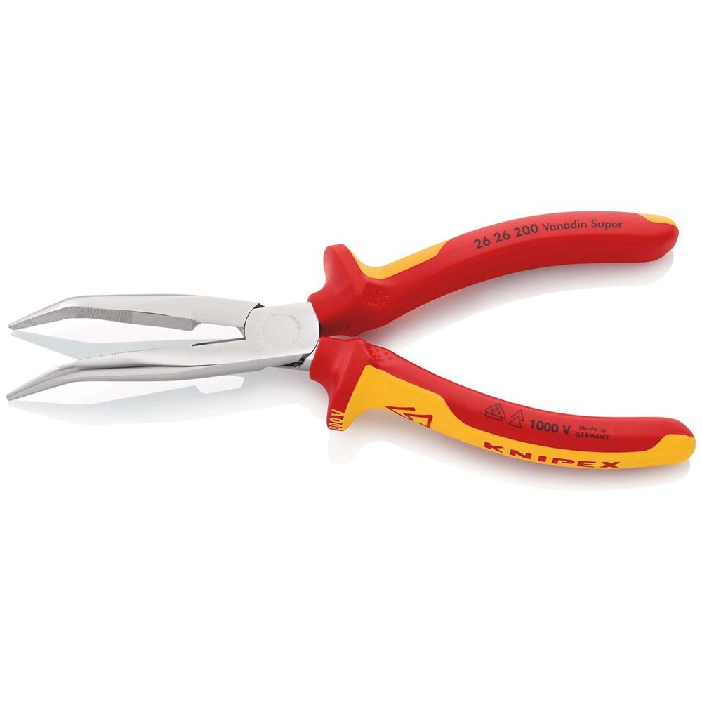 KNIPEX 26 26 200 Platspitse tang met zijsnijder (telefoontang) geïsoleerd met meer-componentengrepen-2