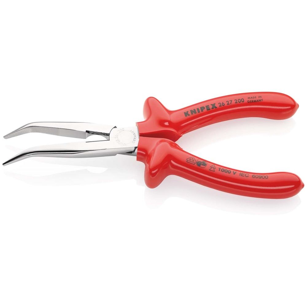 KNIPEX 26 27 200 Platspitse tang met zijsnijder (telefoontang) dompelisolatie, VDE-getest verchroomd-2