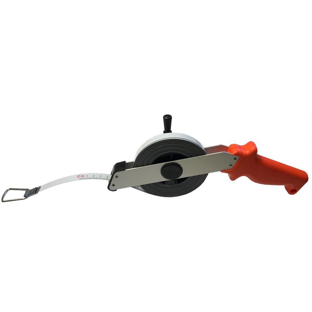 Landmeter 20mtr. stalen band 13mm, lichtmetalen frame-0