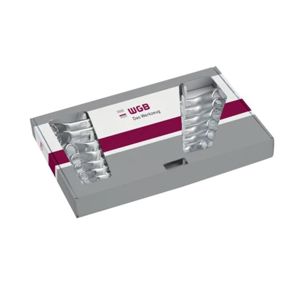 ringsleutelset, doorgezette ring, 6-22mm, DIN 838-0