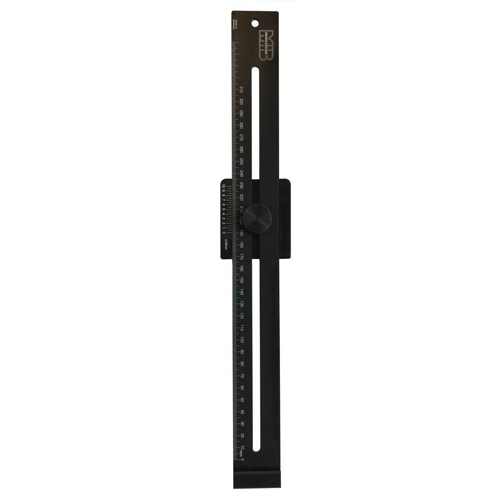 Afschrijfliniaal 500mm gehard aluminium met extra grote aanslaghaak-0