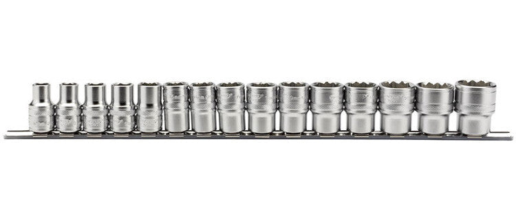 3/8" Doppenrail 12-kant, 15-delige