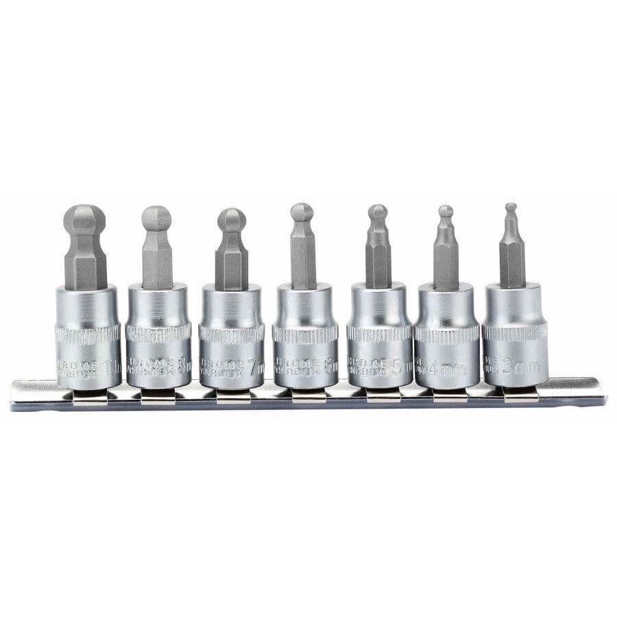 3/8" Doppenrail inbus bolkop, 7dlg-Draper Tools-MZS Gereedschap