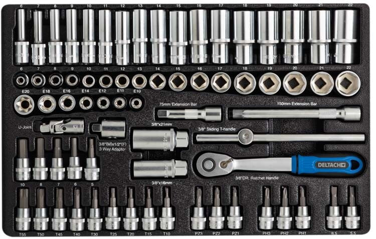3/8" Doppenset, 71-delig, L-module