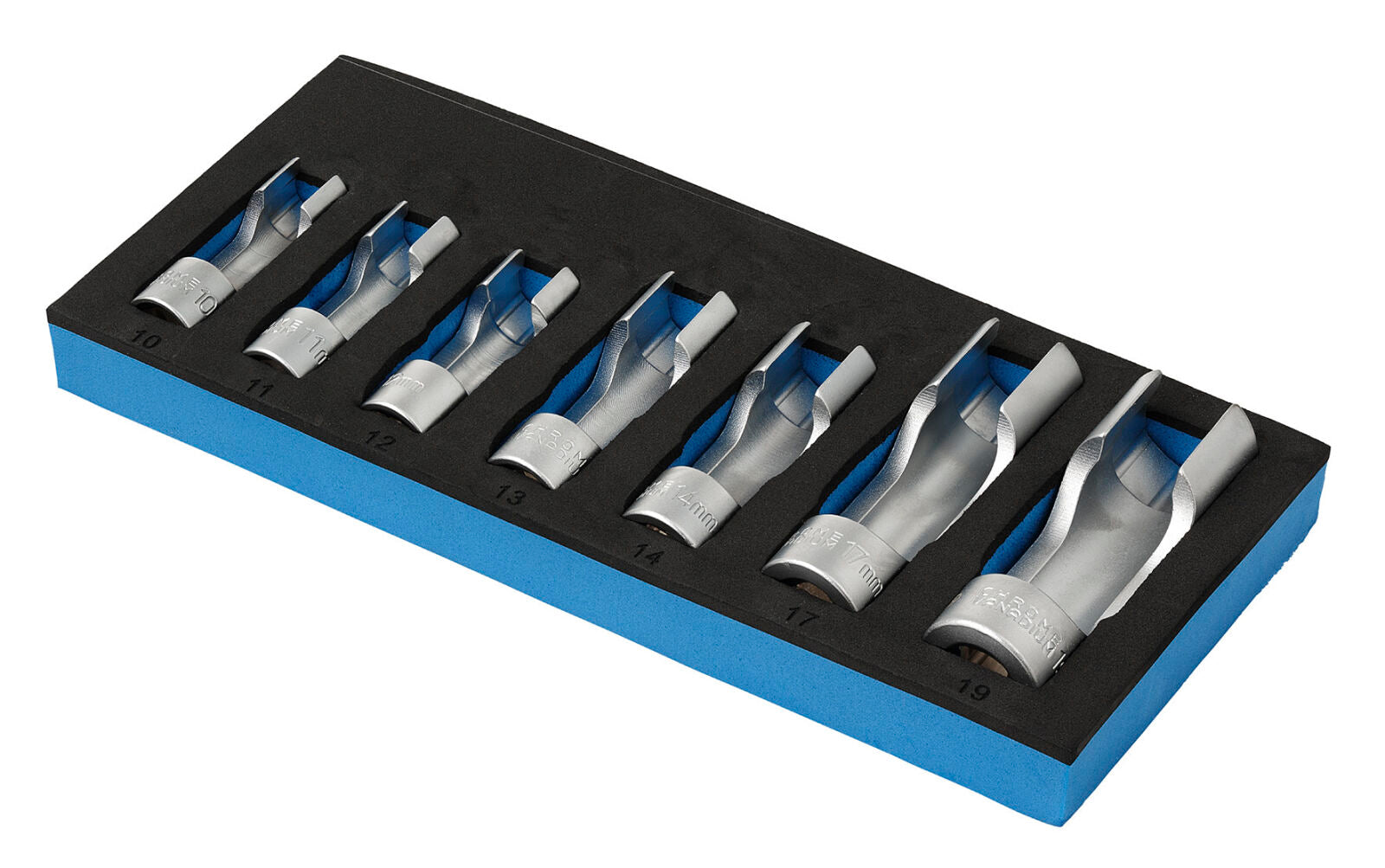 Draper D31806 3/8 inch doppenset met sleuf 7-delig in foam