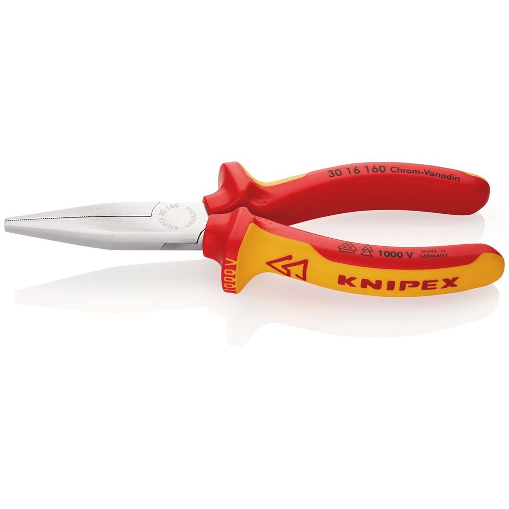 KNIPEX 30 16 160 Langbektang geïsoleerd met meer-componentengrepen, VDE-getest verchroomd 160 mm-0