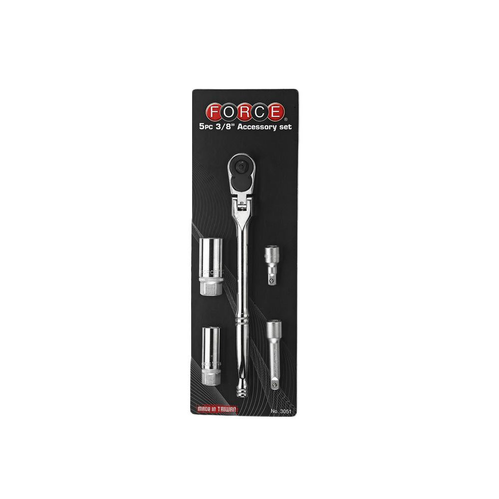 3/8" Bougiedoppen set 5 delig