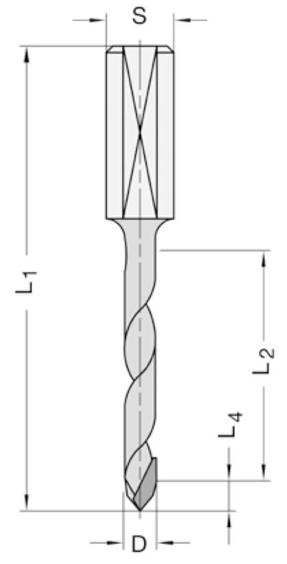 Diamant doorgangsboor Ø 10 mm, SL=35 mm, TL=70 mm, S=10x26 mm, Z=1, DP