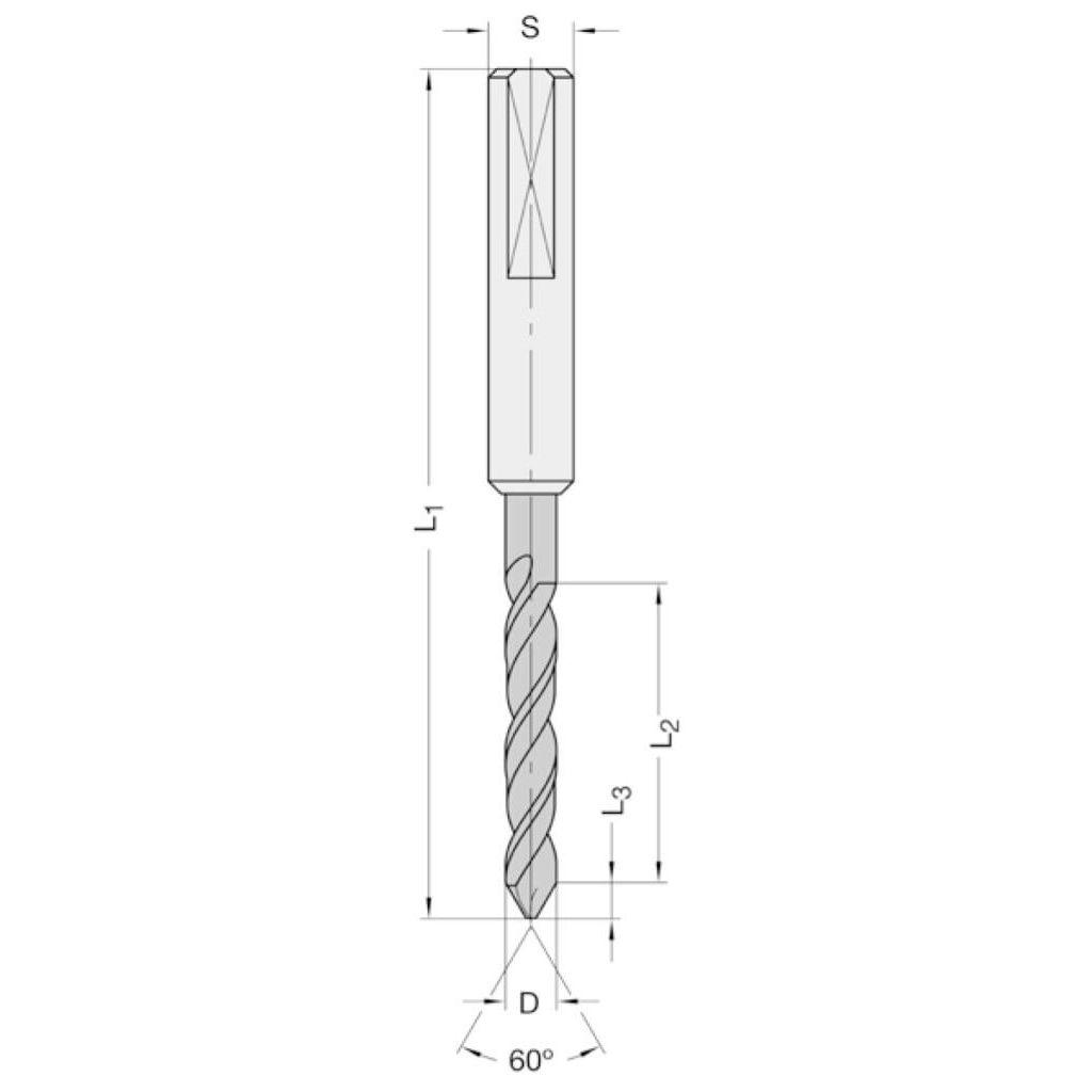 Doorgangsboor Ø 6 x 35 mm t.b.v. Clamex®, TL=100 mm, S=10 mm, VHW