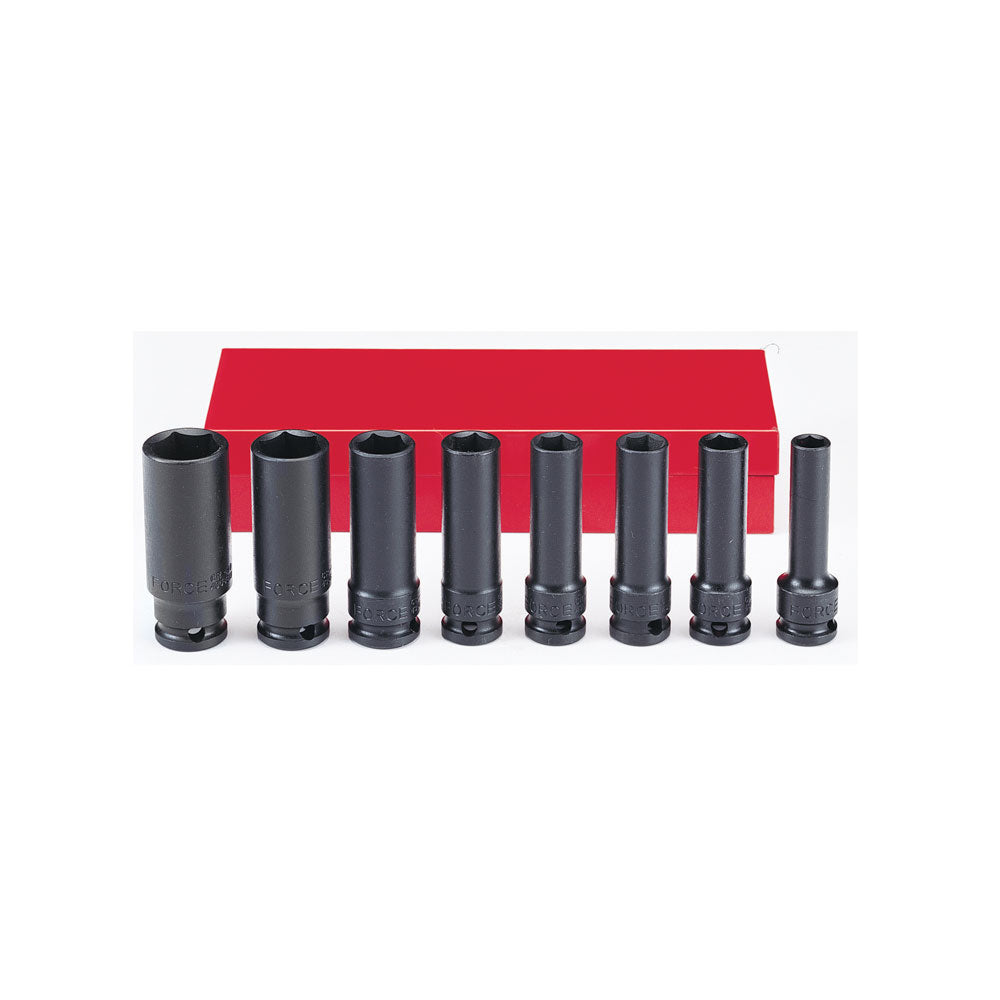 3/8" Krachtdoppenset lang SAE 8 delig
