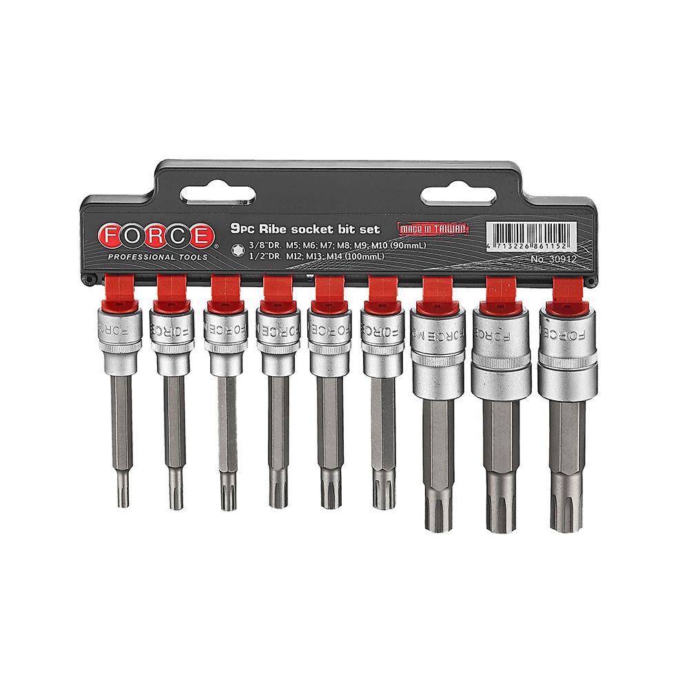 3/8'' & 1/2'' Ribe Dopsleutelbit Set 9-delig