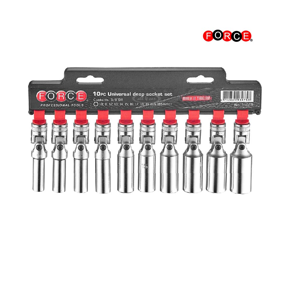 3/8" Kniegewricht Doppenset Lang 10-delig