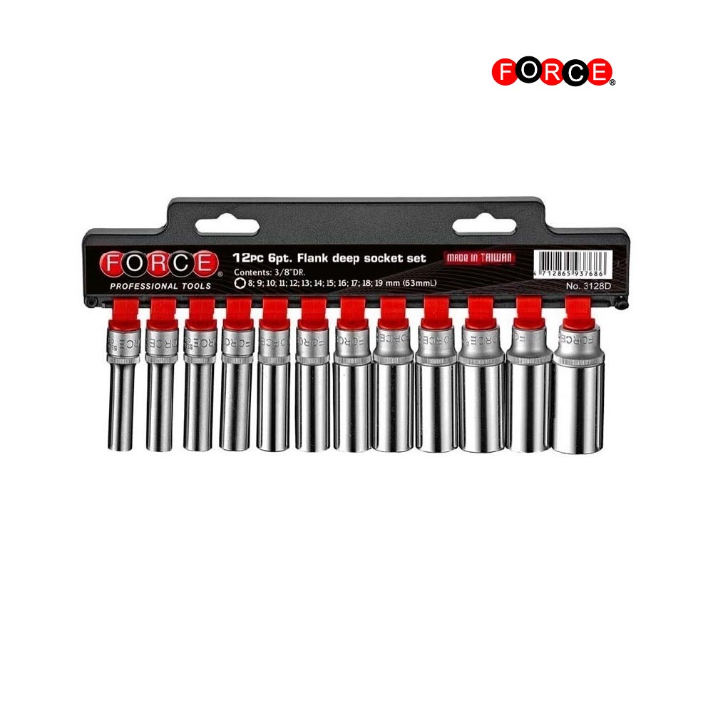 3/8” 6-point Deep socket set 12pc