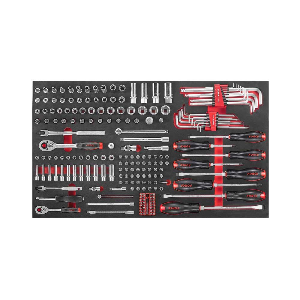 203-delige Schroevendraaier, Inbussleutel, 1/4" & 3/8" Doppen Combinatieset (10318 EVA)