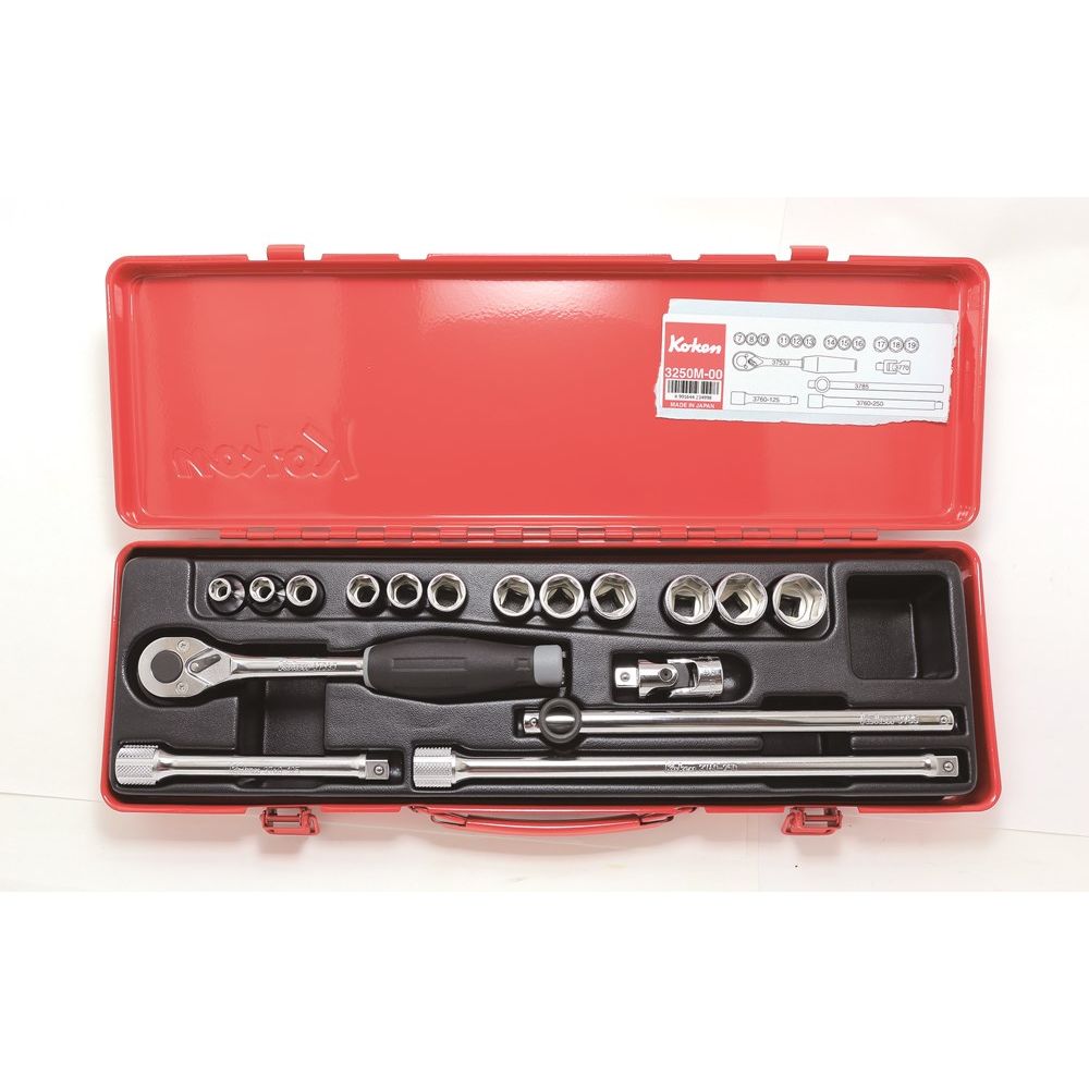 17-dlg. set 3/8"handdoppen 6kn-0