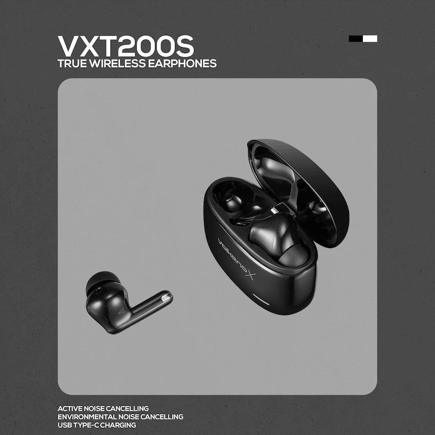VolkanoX VXT200S Draadloze oordopjes – Hybride ANC – Zwart